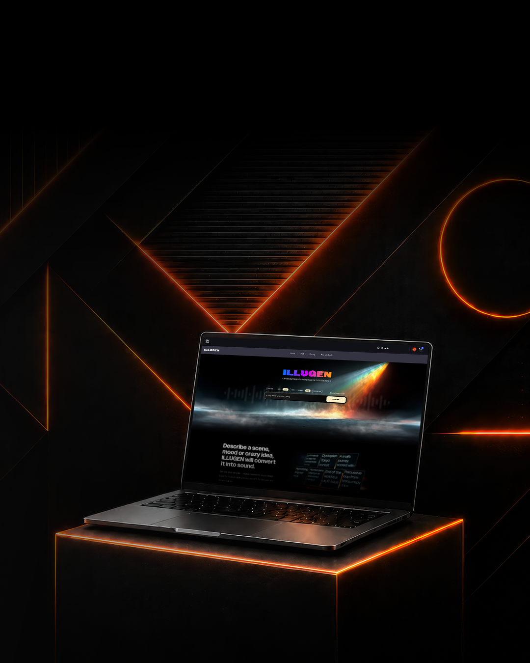 IlluGen landing page hero visual, mobile