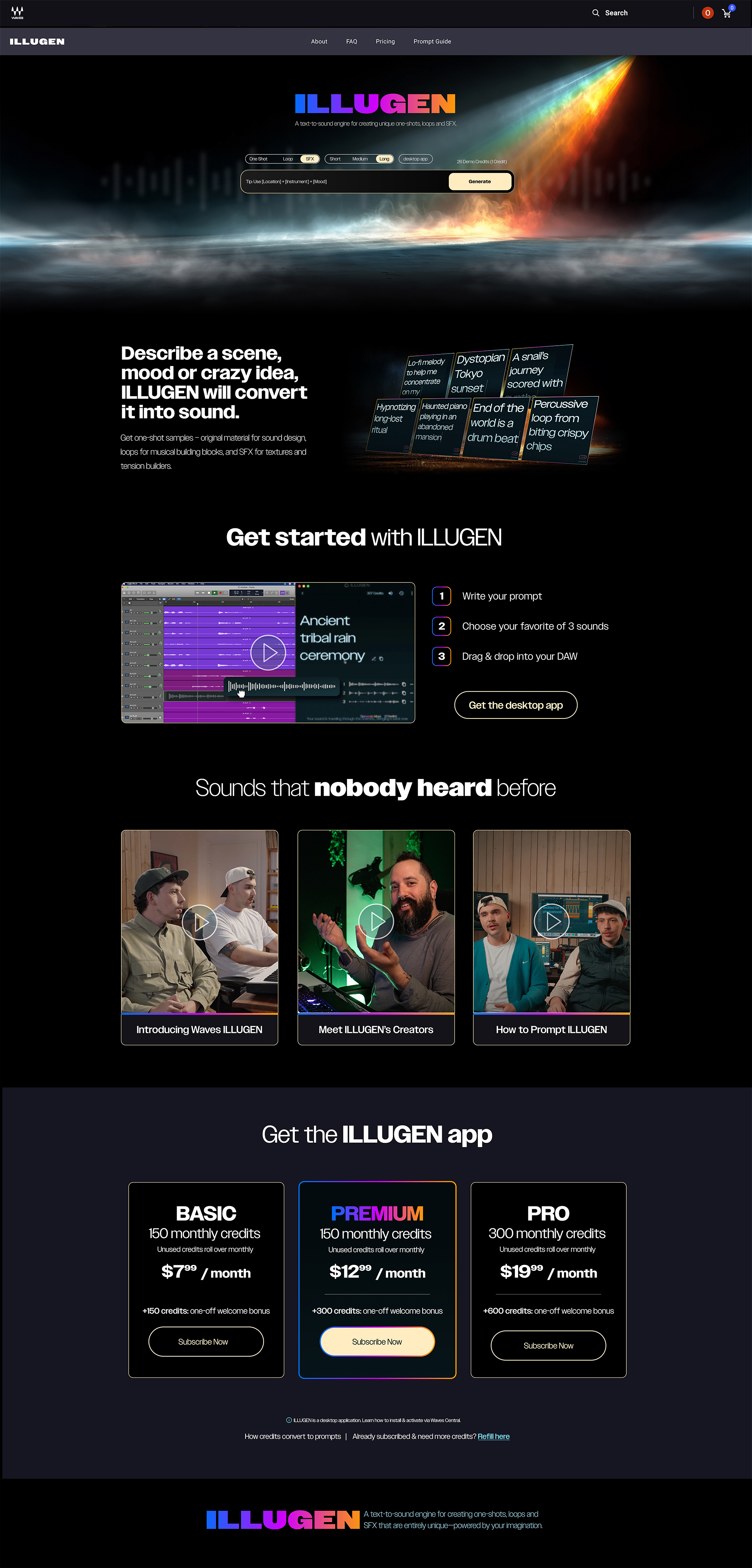 IlluGen main landing page — full desktop page