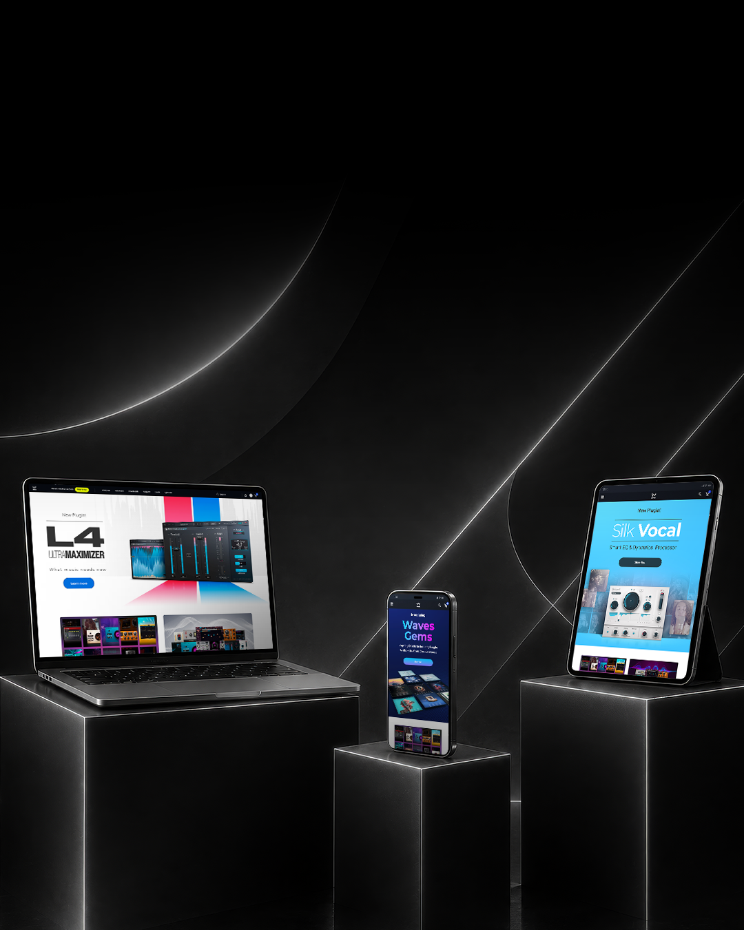 Waves Audio product release campaign hero visual, mobile