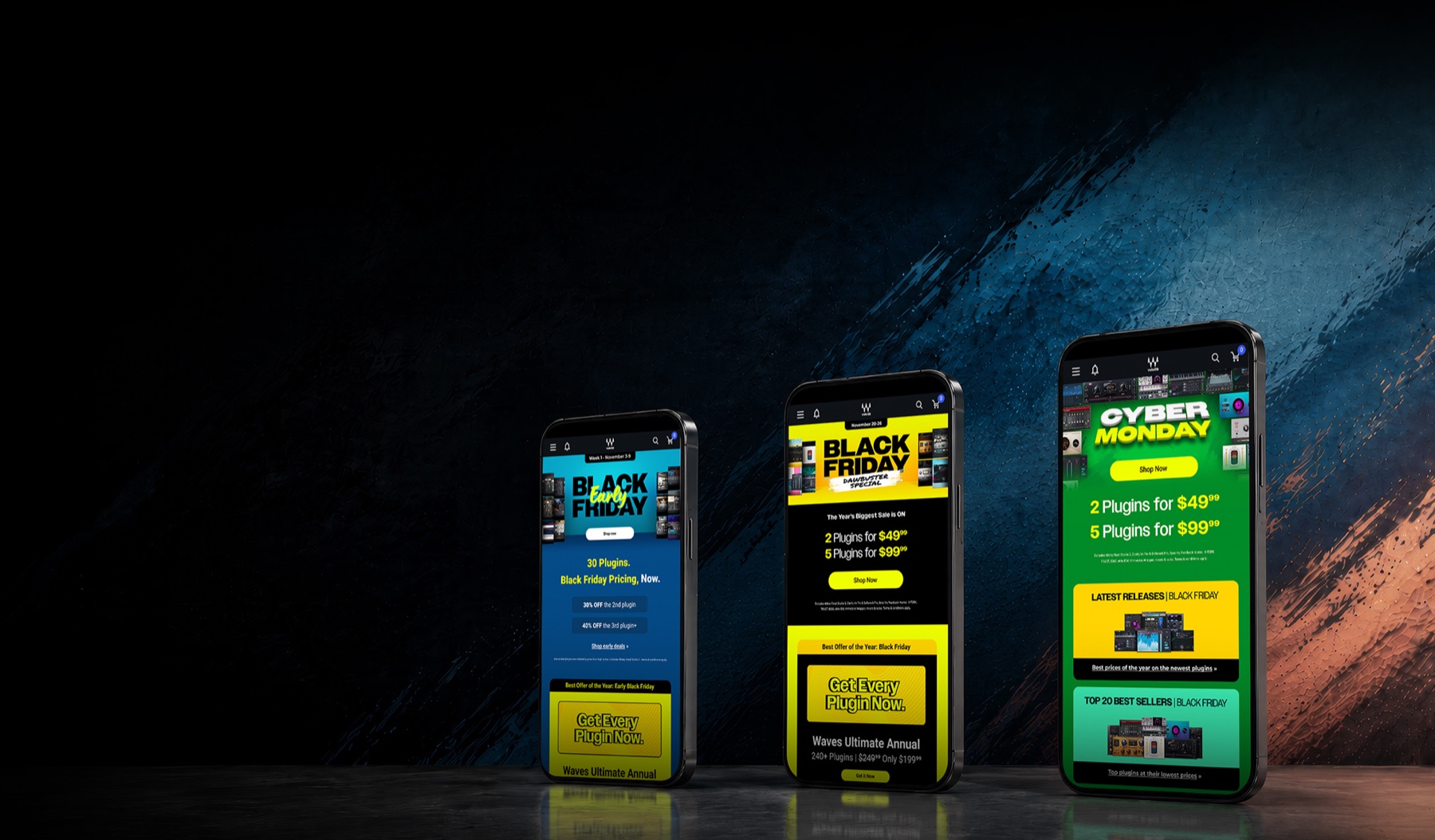 Waves Audio early Black Friday to Cyber Monday hero visual, tablet
