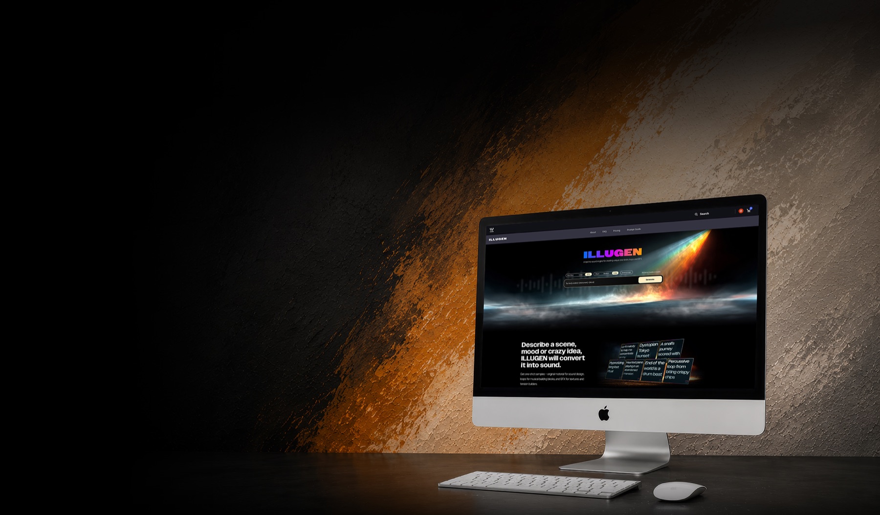 IlluGen landing page hero visual, tablet