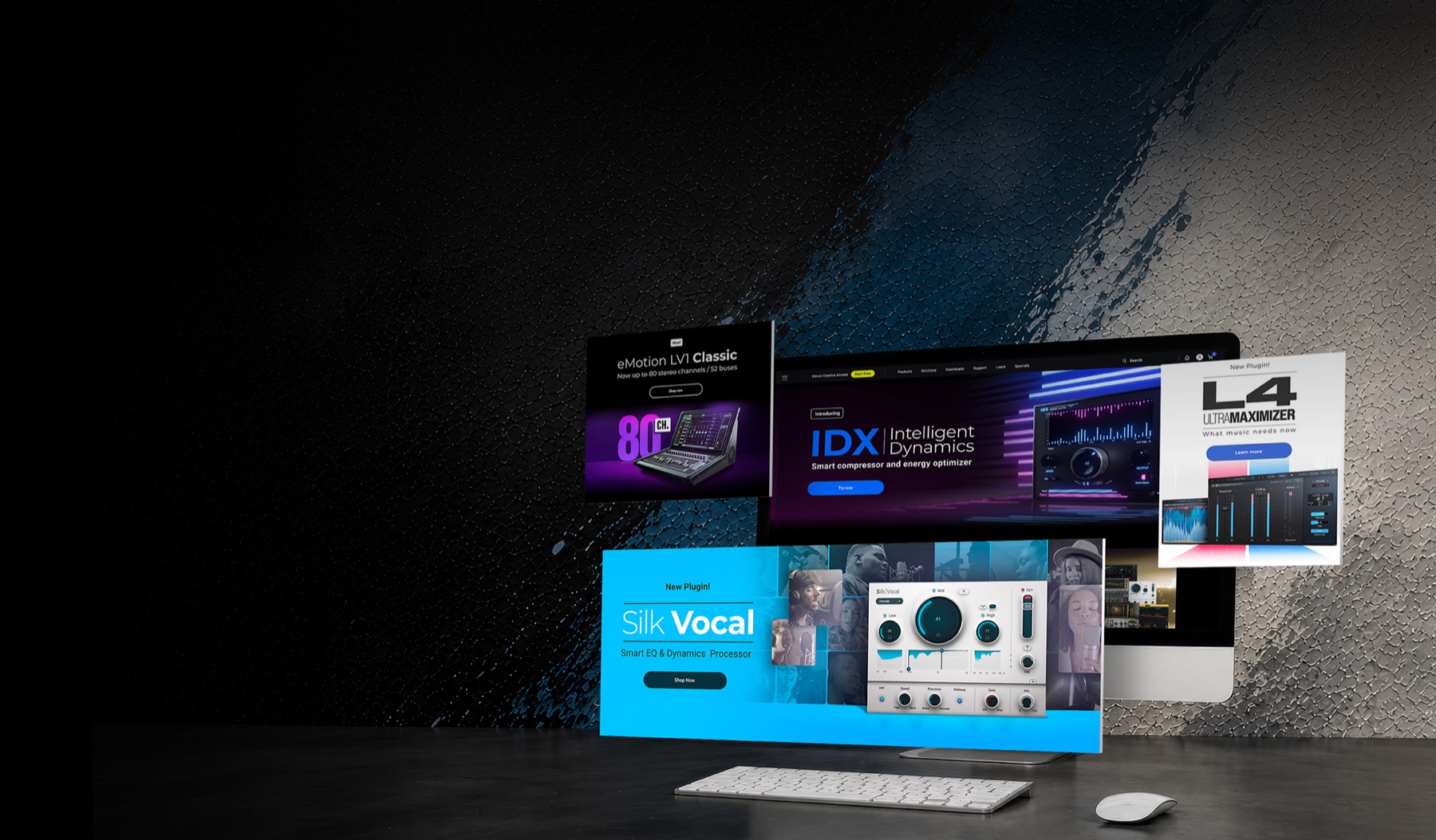 Waves Audio product release campaign hero visual, tablet