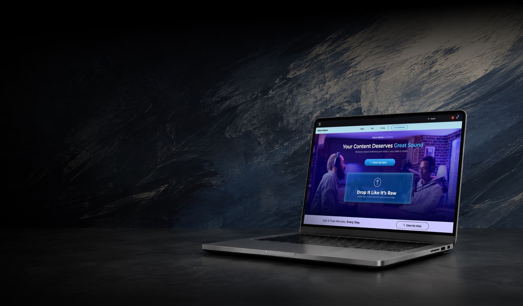 Voice ReGen hero visual, tablet