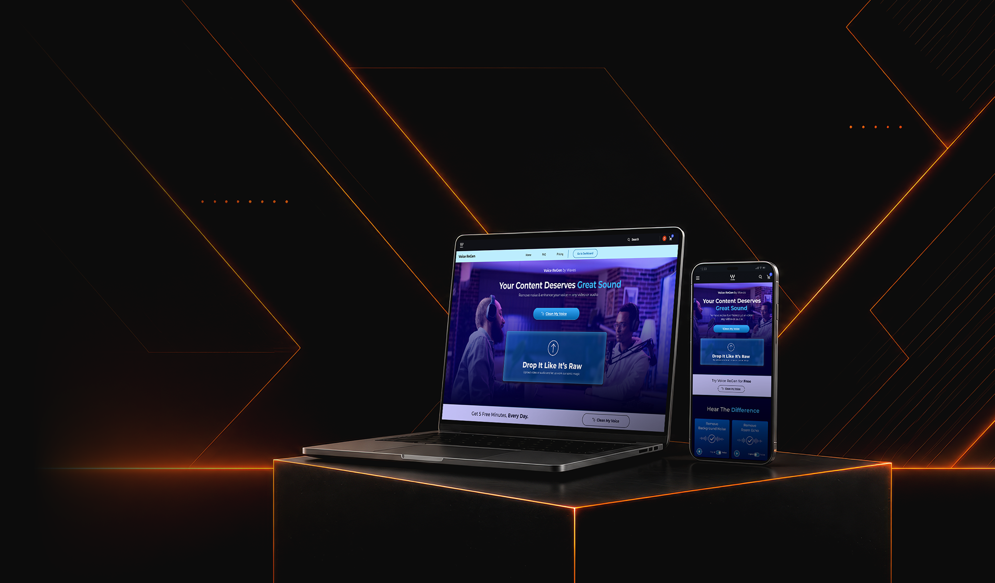 Voice ReGen hero visual, tablet